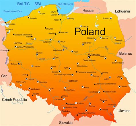 Map of Europe showing Poland with key principles of MAP